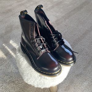 Dr. Martens Woman’s 1460 Original Eight-Eye Lace-Up Arcadia Cherry Red Boots